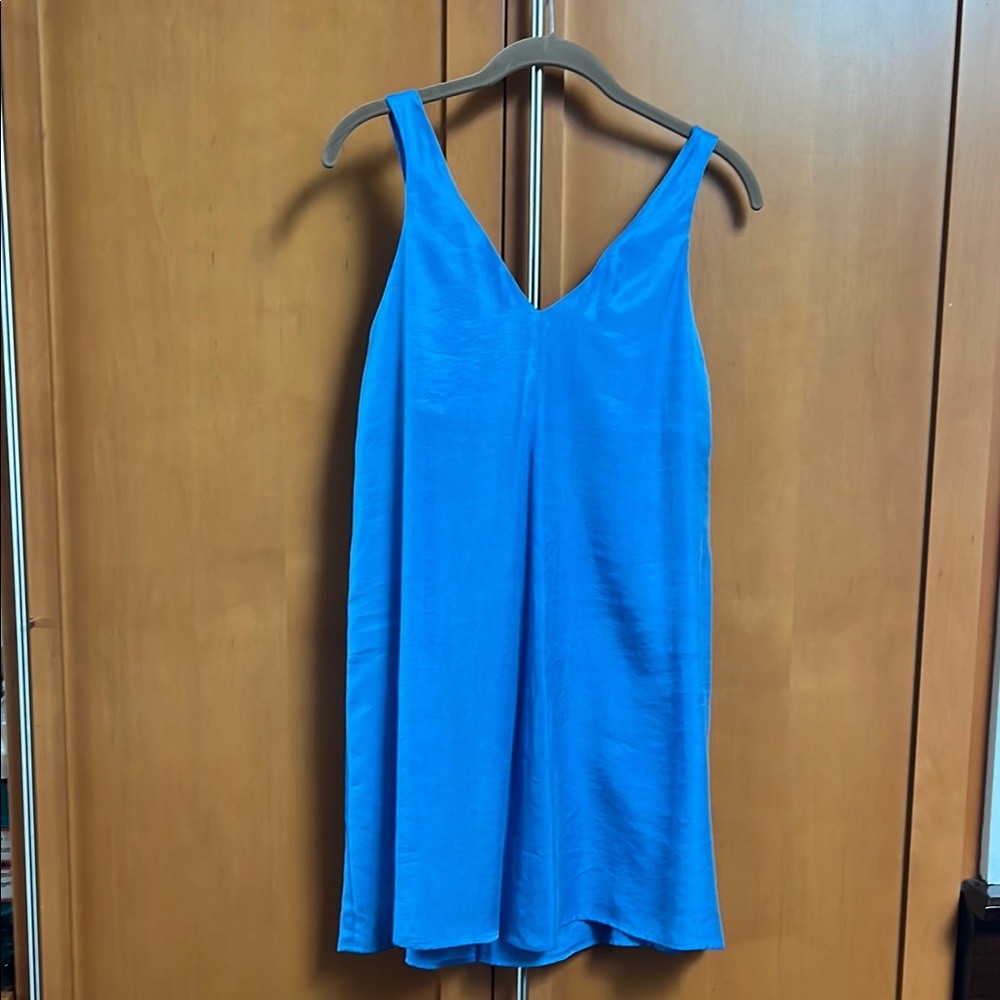 Zara Sky Blue V-Neck Dress